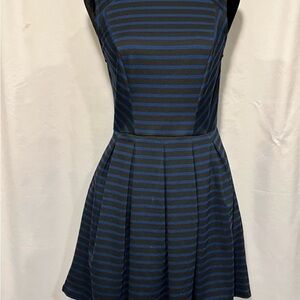 Mossimo Supply Co. Black and Blue Striped Mini Dress